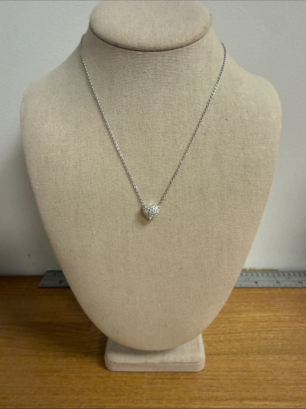 Swarovski crystal studded heart necklace pendant dainty love